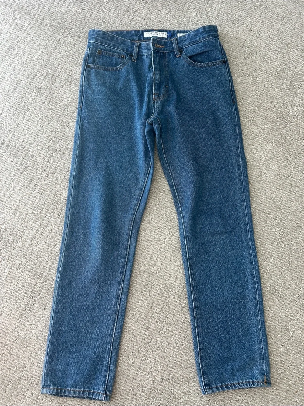 Men's Blue Denim Jeans - Classic Straight Fit - Peter Manning